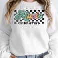 Retro Checkered Music Therapist Squad Music Therapy Teacher For Men Women Women Crewneck Sweatshirt, funny design Retro Checkered Music Therapist Squad Music Therapy Teacher For Men Women Women Crewneck Sweatshirt, funny design