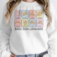 Basic Sign Language Speech Pathology Aac Sped Teacher Women Crewneck Sweatshirt, funny design Basic Sign Language Speech Pathology Aac Sped Teacher Women Crewneck Sweatshirt, funny design