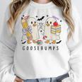 Silly Goose Spooky Teacher Halloween Cute Goosebumps Women Crewneck Sweatshirt, funny design
