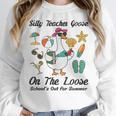 Silly Teacher Goose On The Loose School Out Summer Women Men Women Crewneck Sweatshirt, funny design