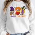 I Smell Children Witch Teacher Halloween Trick Or Teach Women Crewneck Sweatshirt, funny design