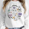 Special Education Teacher Halloween Pumpkin Ghost Inclusion Women Crewneck Sweatshirt, funny design