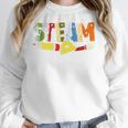 Steam Teacher Science Tech Engineering Arts Maker Women Crewneck Sweatshirt, Science Teacher Gifts, funny design