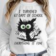 I Survived 67 Days Of School Teachers Students Humor Women Crewneck Sweatshirt, funny design I Survived 67 Days Of School Teachers Students Humor Women Crewneck Sweatshirt, funny design