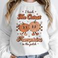 I Teach The Cutest Pumpkins In The Patch Retro Teacher Fall Women Crewneck Sweatshirt, funny design I Teach The Cutest Pumpkins In The Patch Retro Teacher Fall Women Crewneck Sweatshirt, funny design