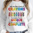 Teacher We Are Like a Box Of Crayons Back To School Women Crewneck Sweatshirt, funny design Teacher We Are Like a Box Of Crayons Back To School Women Crewneck Sweatshirt, funny design