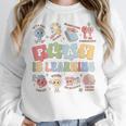 Teacher Groovy Play Is Learning Back To School Women Crewneck Sweatshirt, Groovy Teacher Gifts, funny design Teacher Groovy Play Is Learning Back To School Women Crewneck Sweatshirt, Groovy Teacher Gifts, funny design