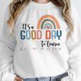 Teacher Of Visually Impaired Braille A Good Day To Learn Women Crewneck Sweatshirt, funny design