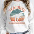 Teaching Is A Walk In The Park Teacher T-Rex Retro Women Crewneck Sweatshirt, funny design Teaching Is A Walk In The Park Teacher T-Rex Retro Women Crewneck Sweatshirt, funny design