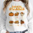 Thankful Syllables Teacher Thanksgiving Educational Kids Women Crewneck Sweatshirt, funny design