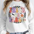 Trick Or Teach Retro Groovy Halloween Teacher Women Crewneck Sweatshirt, Groovy Teacher Gifts, funny design Trick Or Teach Retro Groovy Halloween Teacher Women Crewneck Sweatshirt, Groovy Teacher Gifts, funny design