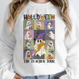 Women Halloween The Teacher Tour Ghosts Pencil Pumpkins Women Crewneck Sweatshirt, funny design