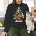 Art Christmas Tree Merry Christmas Artist Art Teacher Women Crewneck Sweatshirt, gift for family, gift for coworker