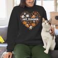 Art Teacher Heart Autumn Thanksgiving Kids Women Crewneck Sweatshirt, gift for family, gift for coworker Art Teacher Heart Autumn Thanksgiving Kids Women Crewneck Sweatshirt, gift for family, gift for coworker