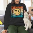 Back To School Groovy Smile Preschool Teachers Students Kids Women Crewneck Sweatshirt, gift for family, gift for coworker