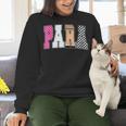 Back To School Teacher Para Preppy Checkered Para Life Women Crewneck Sweatshirt, gift for family, gift for coworker