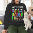 Battery Life Of a Preschool School Teacher School Week Women Crewneck Sweatshirt, gift for family, gift for coworker Battery Life Of a Preschool School Teacher School Week Women Crewneck Sweatshirt, gift for family, gift for coworker