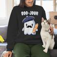 Boo Jour Ghost French Teacher Vintage Teacherlife Groovy Women Crewneck Sweatshirt, Groovy Teacher Sweatshirts, gift for family, gift for coworker