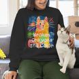 Broken Crayons Still Color Cat Teacher Women Crewneck Sweatshirt, gift for family, gift for coworker