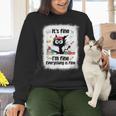 Cat It's Fine I'm Fine Everything Is Fine Teacher Life Women Crewneck Sweatshirt, gift for family, gift for coworker Cat It's Fine I'm Fine Everything Is Fine Teacher Life Women Crewneck Sweatshirt, gift for family, gift for coworker