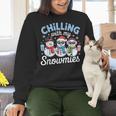 Chillin With My Snowmie Women Christmas Snowman Teacher Snow Women Crewneck Sweatshirt, gift for family, gift for coworker Chillin With My Snowmie Women Christmas Snowman Teacher Snow Women Crewneck Sweatshirt, gift for family, gift for coworker