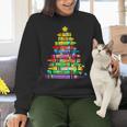 Christmas Tree Made Of Crayons School Teacher Life Student Women Crewneck Sweatshirt, gift for family, gift for coworker