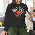 Cute Distressed Super Teacher Superhero Apple Women Crewneck Sweatshirt, Super Teacher Sweatshirts, gift for family, gift for coworker Cute Distressed Super Teacher Superhero Apple Women Crewneck Sweatshirt, Super Teacher Sweatshirts, gift for family, gift for coworker