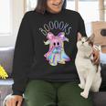 Cute Ghost Book Reading Halloween Teacher Top Girls Women Women Crewneck Sweatshirt, gift for family, gift for coworker