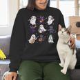 Cute Ghost Cat Playing Musical Halloween Music Teacher Women Crewneck Sweatshirt, gift for family, gift for coworker Cute Ghost Cat Playing Musical Halloween Music Teacher Women Crewneck Sweatshirt, gift for family, gift for coworker