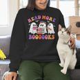 Cute Ghost Read More Books Lover Teacher Halloween Costume Women Crewneck Sweatshirt, gift for family, gift for coworker