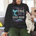 Cute Mermaid Librarian Teacher Dive Into A Good Book Reading Women Crewneck Sweatshirt, gift for family, gift for coworker Cute Mermaid Librarian Teacher Dive Into A Good Book Reading Women Crewneck Sweatshirt, gift for family, gift for coworker