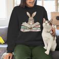 Cute Reading Bunny Glasses Books Bookworm Reader Teacher Women Crewneck Sweatshirt, gift for family, gift for coworker Cute Reading Bunny Glasses Books Bookworm Reader Teacher Women Crewneck Sweatshirt, gift for family, gift for coworker