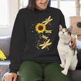 Dragonfly Sunflower Teacher Growth Mindset Choose To Shine Women Crewneck Sweatshirt, gift for family, gift for coworker