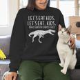Lets Eat Kids Punctuation Saves Lives Dino Teacher Men Women Crewneck Sweatshirt, gift for family, gift for coworker