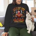 Eat Kids Punctuation Saves Lives Thanksgiving Turkey Teacher Women Crewneck Sweatshirt, gift for family, gift for coworker