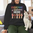 Everyone Is Welcome Here Shirt Teacher Women Crewneck Sweatshirt, gift for family, gift for coworker Everyone Is Welcome Here Shirt Teacher Women Crewneck Sweatshirt, gift for family, gift for coworker