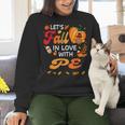 Lets Fall In Love With PE Teacher Thanksgiving Women Crewneck Sweatshirt, Pe Teacher Sweatshirts, gift for family, gift for coworker