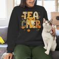 Fall Teacher Pumpkin Coquette Bow Autumn Classroom Women Crewneck Sweatshirt, gift for family, gift for coworker
