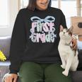 First Grade Coquette Bow Girls Teacher Team 1st Grade Squad Women Crewneck Sweatshirt, First Grade Teacher Sweatshirts, gift for family, gift for coworker First Grade Coquette Bow Girls Teacher Team 1st Grade Squad Women Crewneck Sweatshirt, First Grade Teacher Sweatshirts, gift for family, gift for coworker