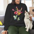 Flower American Sign Language ASL Teacher Teaching Deaf Women Crewneck Sweatshirt, gift for family, gift for coworker Flower American Sign Language ASL Teacher Teaching Deaf Women Crewneck Sweatshirt, gift for family, gift for coworker