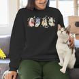 Ghost Book Reading Books Lover Teacher Happy Halloween Women Crewneck Sweatshirt, gift for family, gift for coworker