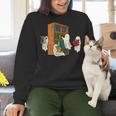 Ghosts Reading Books Teacher Halloween Librarian Boooks Women Crewneck Sweatshirt, gift for family, gift for coworker