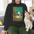 Groovy Ghost Reading Book Cat Halloween Ghost Teacher Women Crewneck Sweatshirt, Groovy Teacher Sweatshirts, gift for family, gift for coworker Groovy Ghost Reading Book Cat Halloween Ghost Teacher Women Crewneck Sweatshirt, Groovy Teacher Sweatshirts, gift for family, gift for coworker