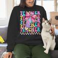 Groovy Teacher Cute Coquette Bow Flower Retro Back To School Women Crewneck Sweatshirt, Groovy Teacher Sweatshirts, gift for family, gift for coworker Groovy Teacher Cute Coquette Bow Flower Retro Back To School Women Crewneck Sweatshirt, Groovy Teacher Sweatshirts, gift for family, gift for coworker