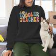 Groovy Toddler Teacher Appreciation Back To School Women Crewneck Sweatshirt, Groovy Teacher Sweatshirts, gift for family, gift for coworker Groovy Toddler Teacher Appreciation Back To School Women Crewneck Sweatshirt, Groovy Teacher Sweatshirts, gift for family, gift for coworker