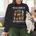 We All Grow At Different Rates Back To School Teacher Women Crewneck Sweatshirt, gift for family, gift for coworker
