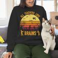 Halloween Costume Teacher Love Brains Zombie Women Crewneck Sweatshirt, gift for family, gift for coworker