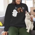 Halloween Music Note Ghost Teacher Fall Musical Instrument Women Crewneck Sweatshirt, gift for family, gift for coworker Halloween Music Note Ghost Teacher Fall Musical Instrument Women Crewneck Sweatshirt, gift for family, gift for coworker