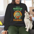 Halloween Teacher Librarian Monster Reading Books Men Women Kids Women Crewneck Sweatshirt, gift for family, gift for coworker