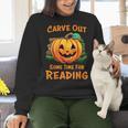 Halloween Teacher Librarian Pumpkin Reading Books Men Women Kids Women Crewneck Sweatshirt, gift for family, gift for coworker Halloween Teacher Librarian Pumpkin Reading Books Men Women Kids Women Crewneck Sweatshirt, gift for family, gift for coworker
